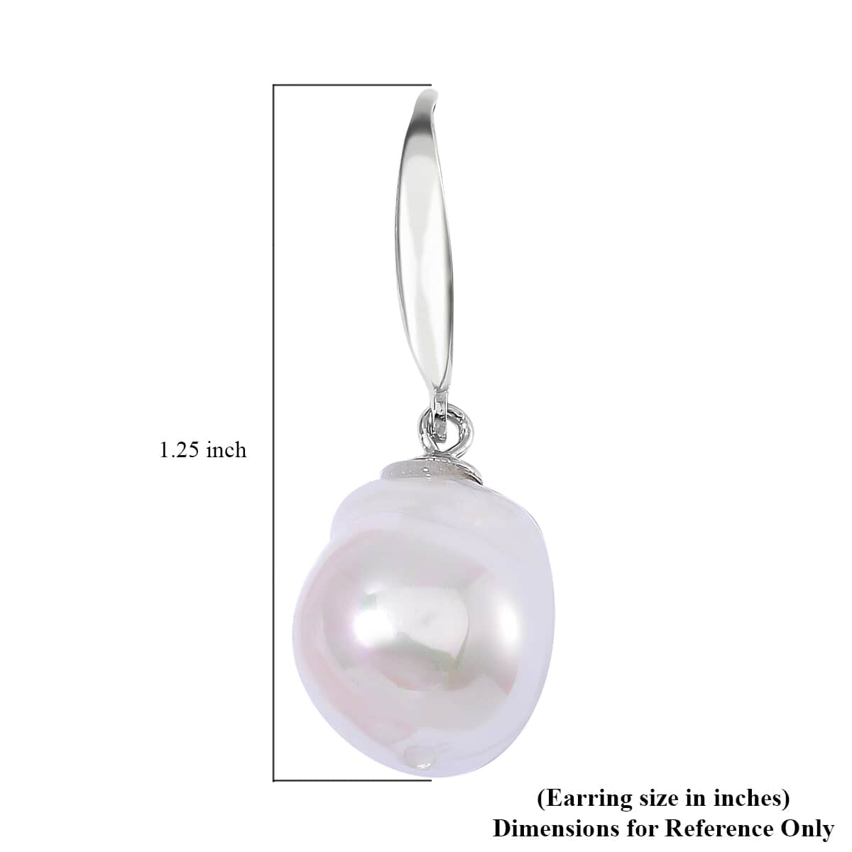 White Freshwater Pearl Earrings in Rhodium Over Sterling Silver image number 5