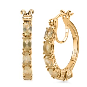 Madagascar Yellow Apatite 2.75 ctw Serenity Vine Earrings in 18K Vermeil Yellow Gold Over Sterling Silver