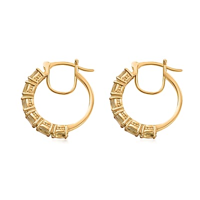 D'Joy Madagascar Yellow Apatite 2.75 ctw Serenity Vine Earrings in 18K Vermeil Yellow Gold Over Sterling Silver