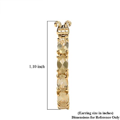D'Joy Madagascar Yellow Apatite 2.75 ctw Serenity Vine Earrings in 18K Vermeil Yellow Gold Over Sterling Silver