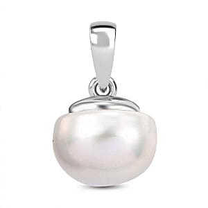 Freshwater Pearl 4.50 ctw Pendant in Platinum Over Sterling Silver