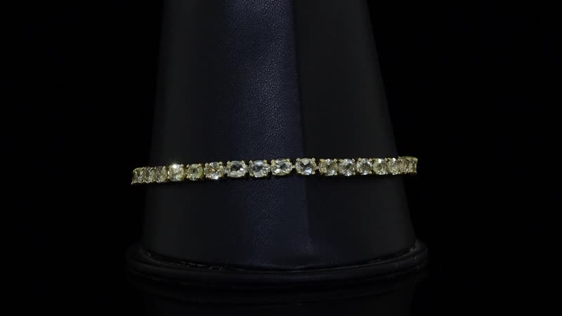 Madagascar Yellow Apatite Tennis Bracelet in 18K Vermeil YG Over Sterling Silver (6.50 In) 9.60 ctw