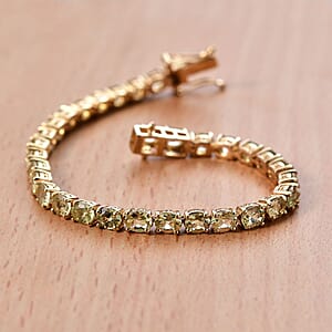 D'Joy Madagascar Yellow Apatite 10.85 ctw Serenity Vine Bracelet in 18K Vermeil Yellow Gold Over Sterling Silver (7.25 In)