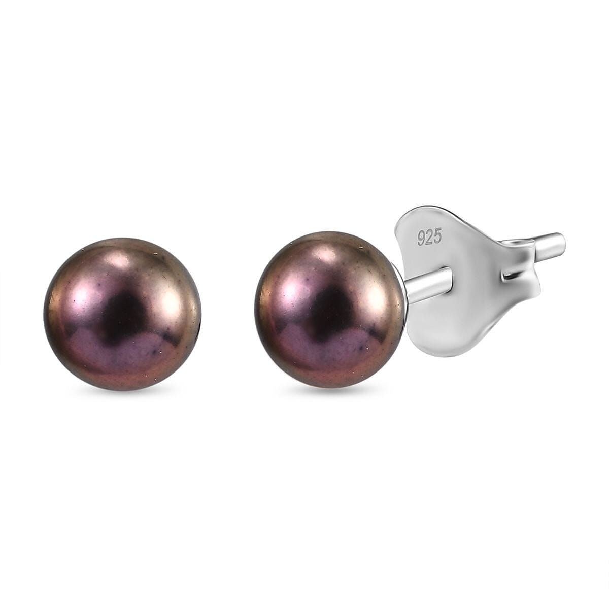 Freshwater Peacock Pearl Beaded Earrings in Platinum Over Sterling Silver
