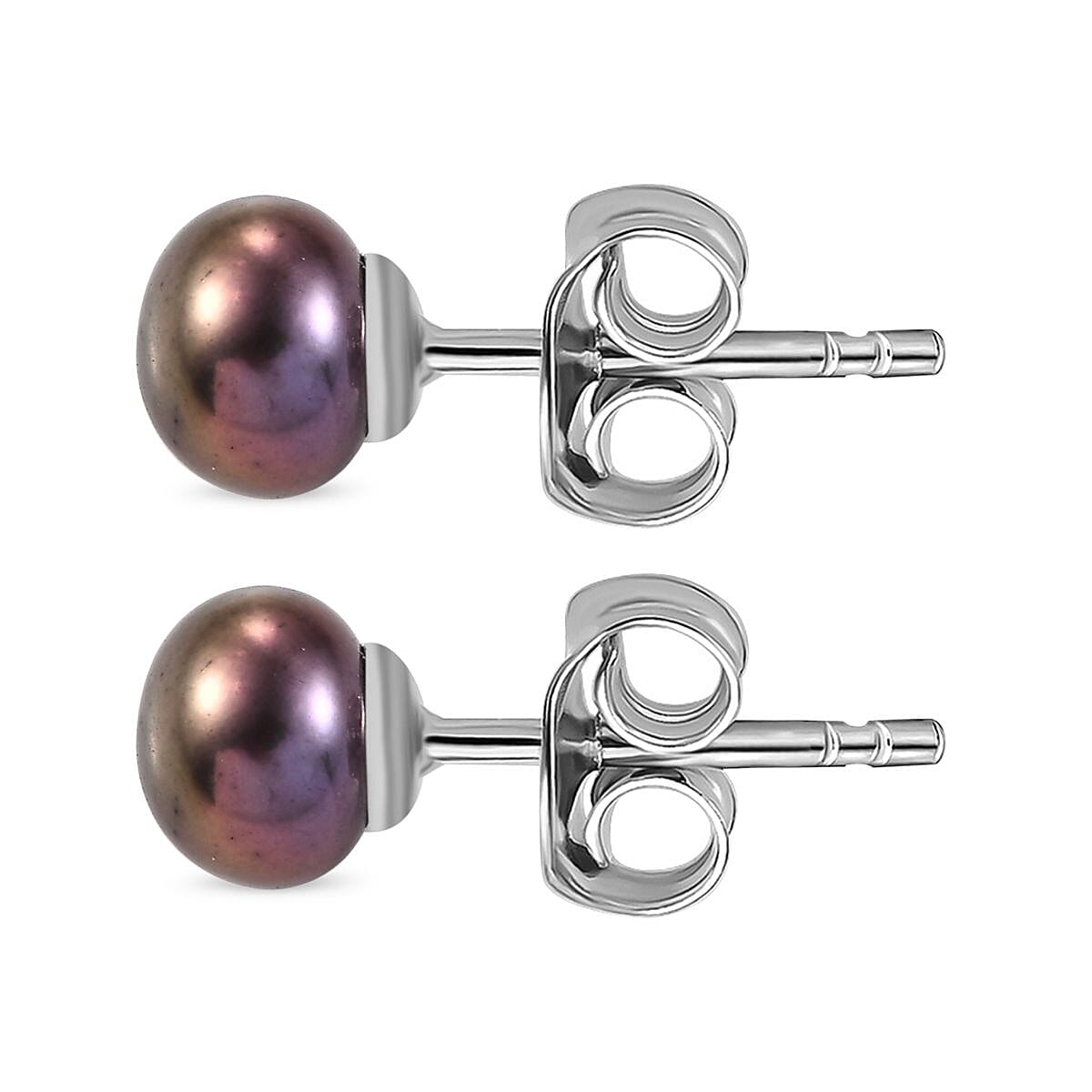 Freshwater Peacock Pearl Beaded Earrings in Platinum Over Sterling Silver