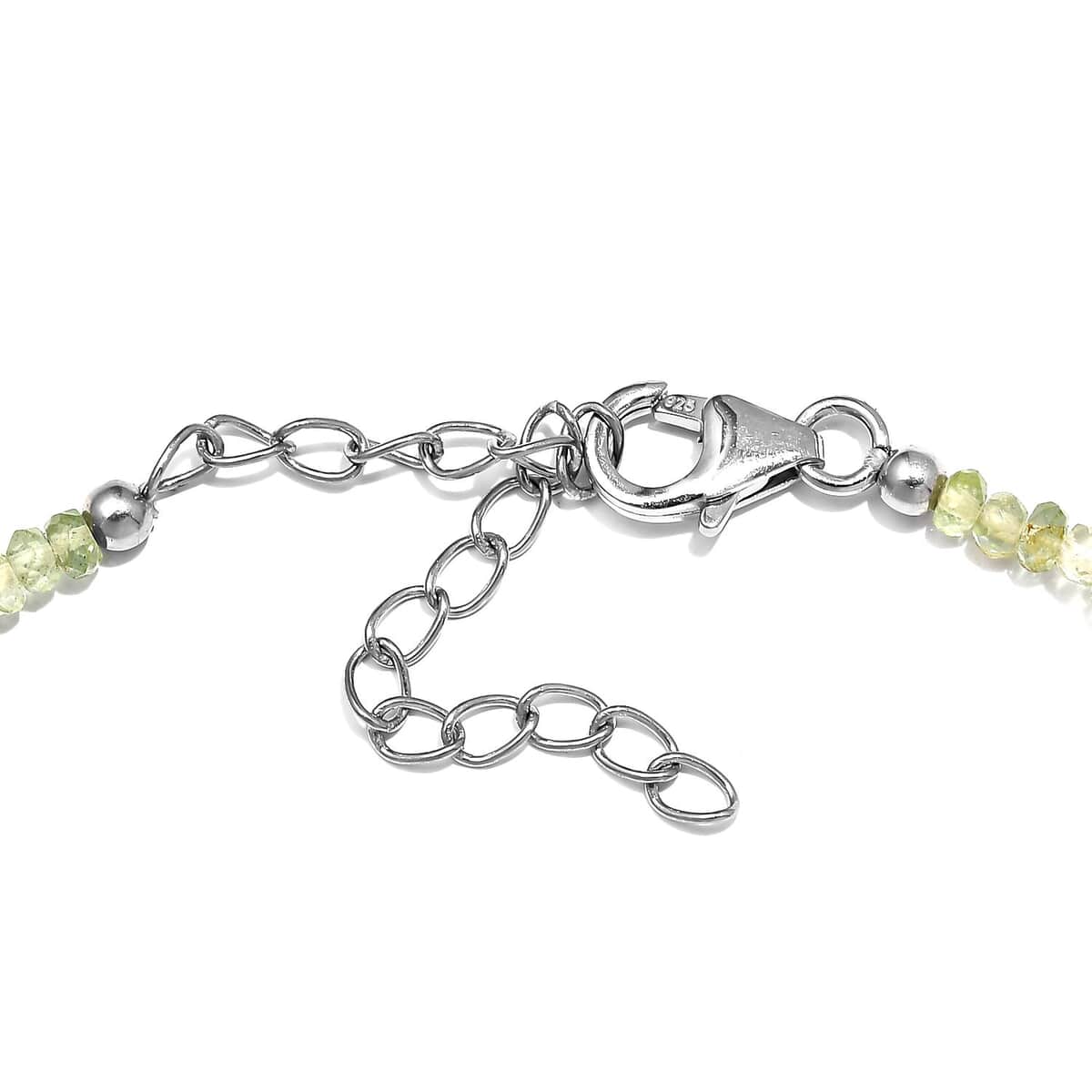 Tsavorite Garnet 21.00 ctw Beaded Bracelet in Rhodium Over Sterling Silver (7.25 In) image number 3