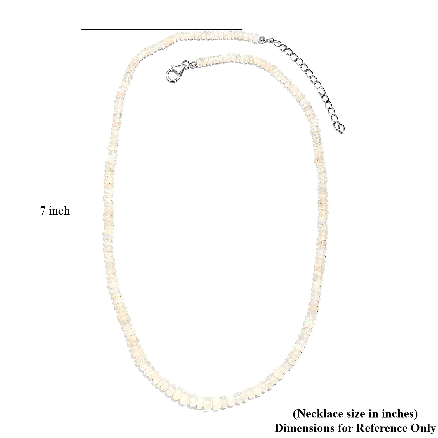 Premium Ethiopian Welo Opal Beaded 40.00 ctw Necklace 18 Inches in Rhodium Over Sterling Silver