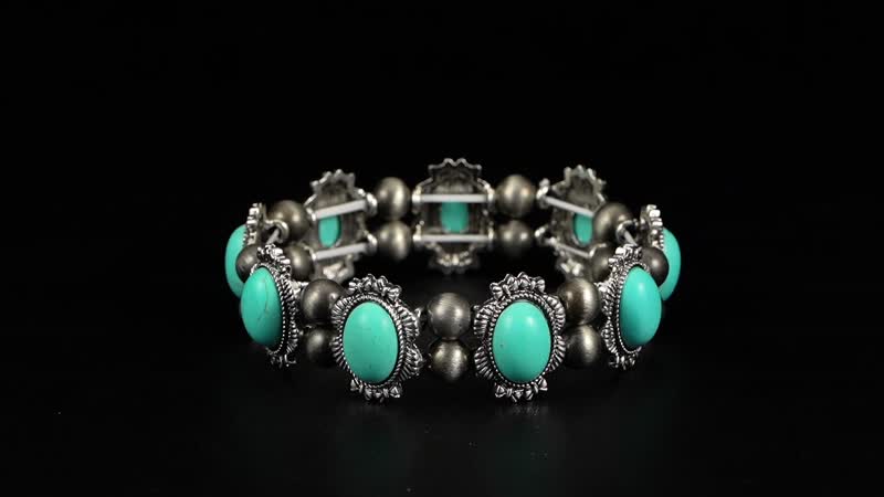 Doorbuster Blue Howlite, Resin Stretch Bracelet in Silvertone 18.00 ctw