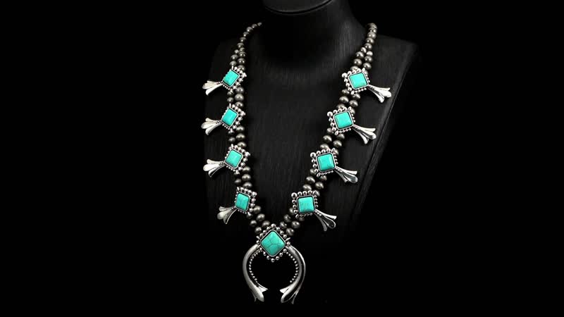 Doorbuster Blue Howlite, Resin Necklace (24-28 Inches) in Silvertone 36.00 ctw