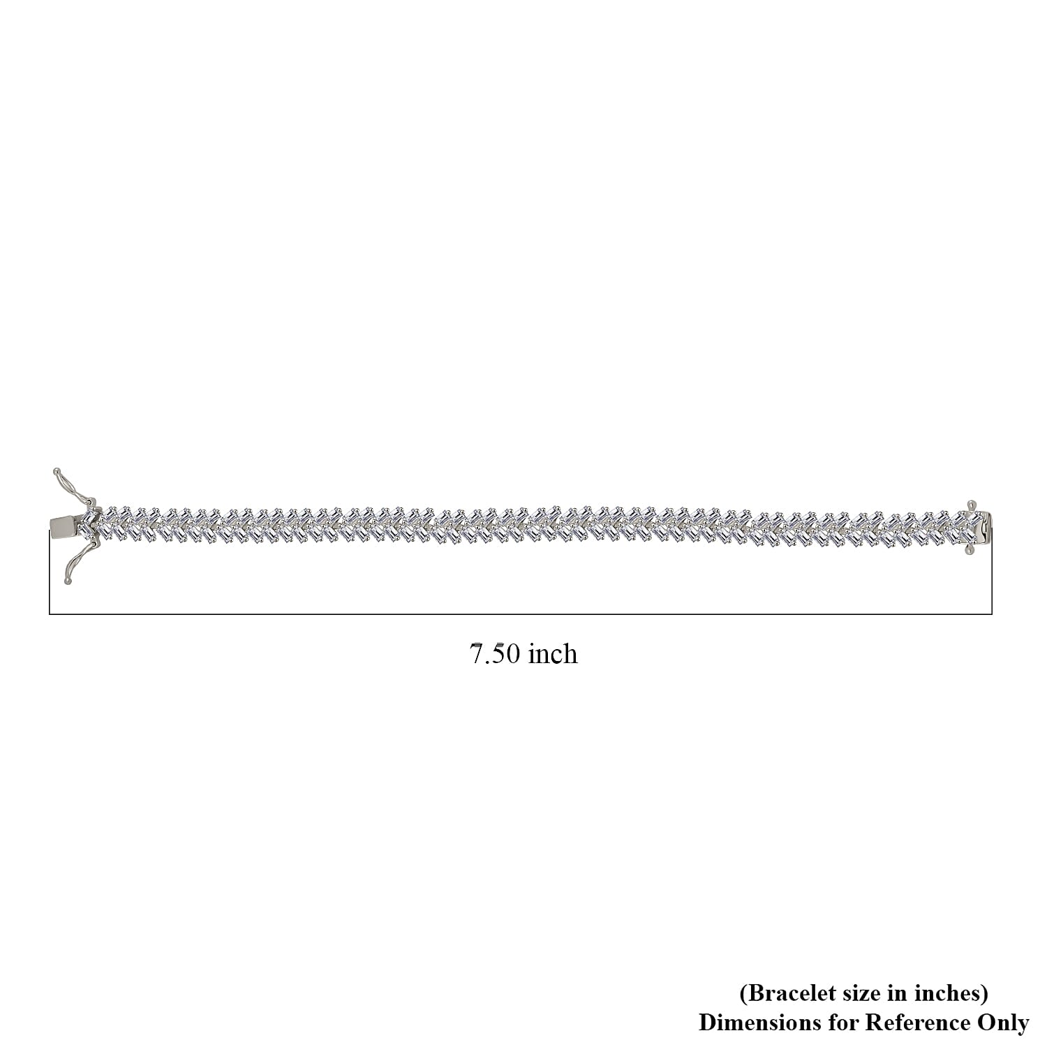 White Zircon 9.65 ctw Sunray's Bracelet in Rhodium Over Sterling Silver (6.50 In)