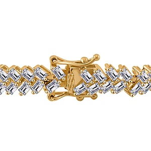 White Zircon 10.75 ctw Sunray's Bracelet in 18K Vermeil Yellow Gold Over Sterling Silver (7.25 In)