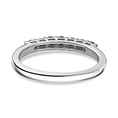 Black Diamond 0.35 ctw Band Ring in Rhodium Over Sterling Silver (Size 10.0)