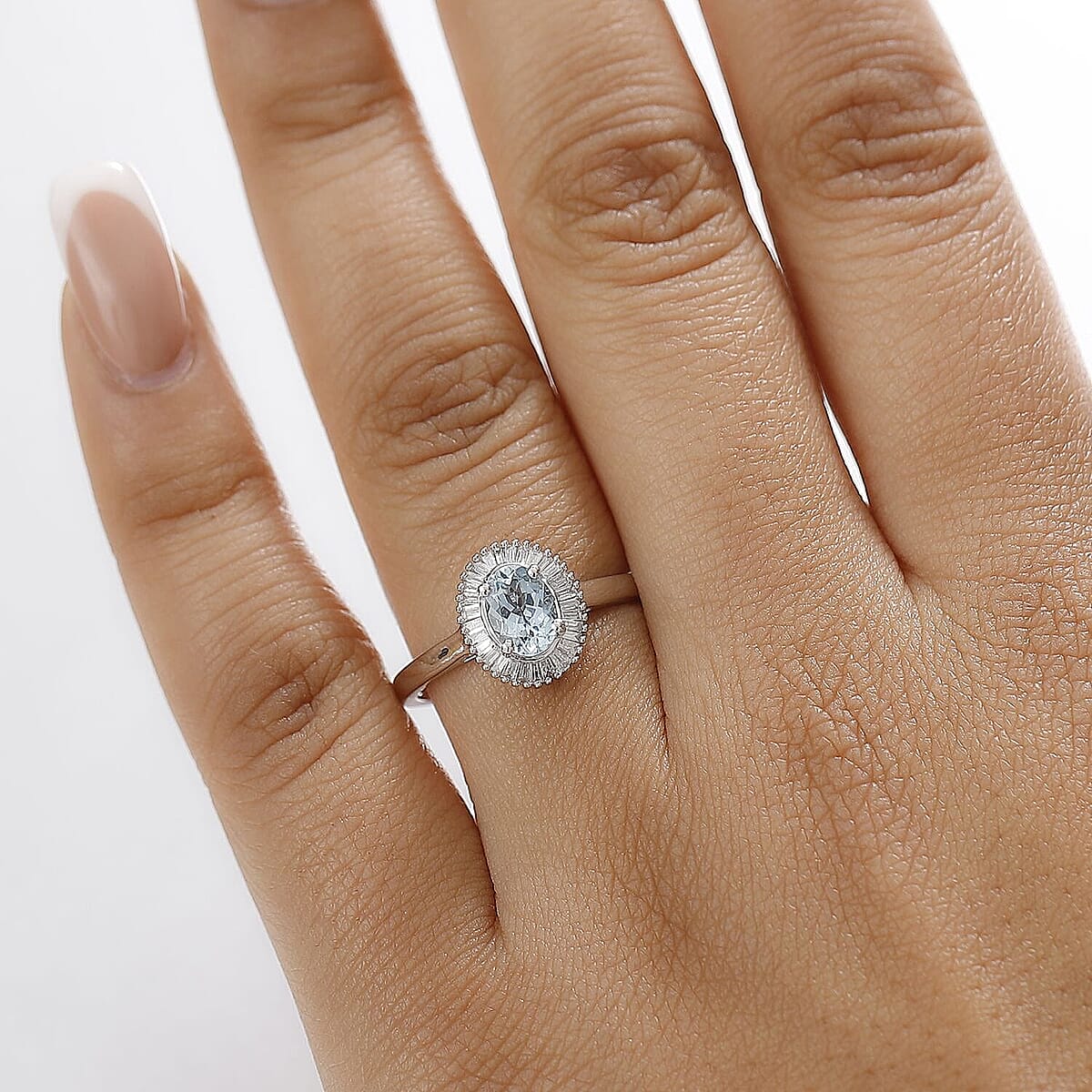 Luxoro 10K White Gold AAA Santa Maria Aquamarine, Diamond (I2) Ring (Size 8) 1.94 ctw image number 2