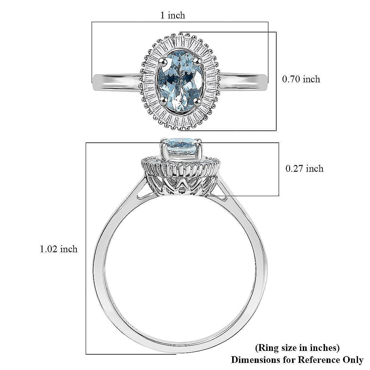 Luxoro 10K White Gold AAA Santa Maria Aquamarine, Diamond (I2) Ring (Size 8) 1.94 ctw image number 5