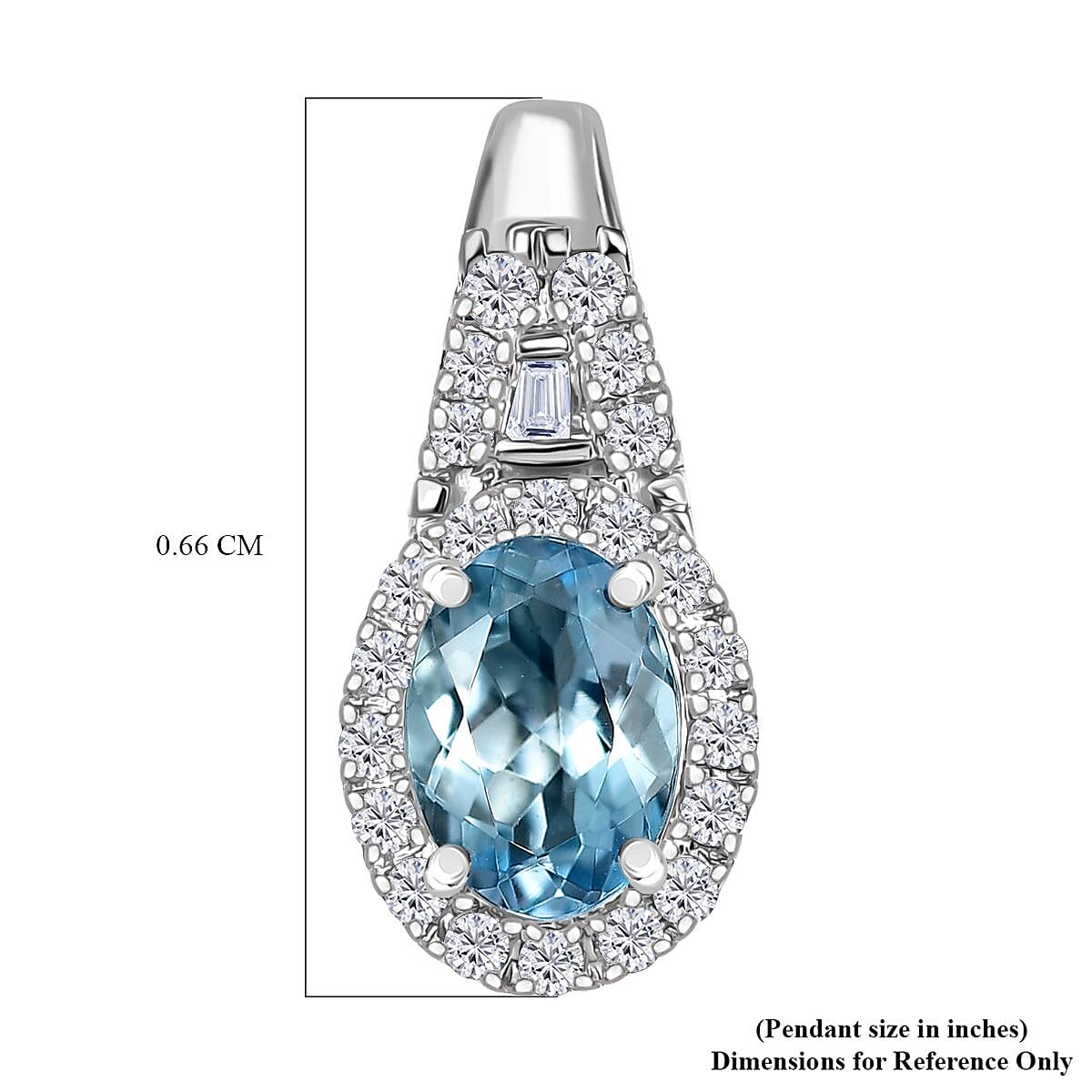 Luxoro AAA Santa Maria Aquamarine and Diamond I2 1.10 ctw Pendant without Chain in 10K White Gold