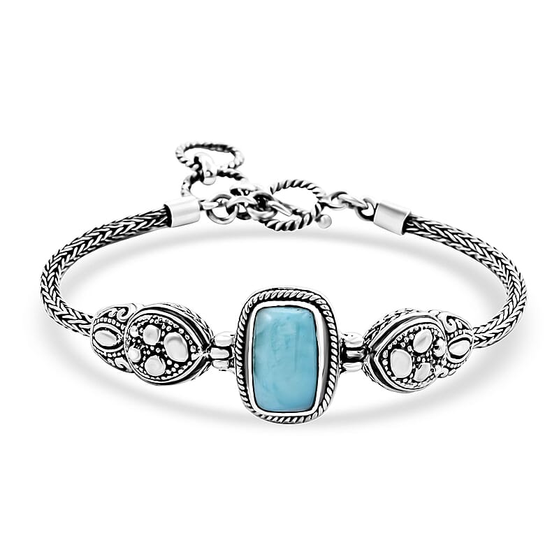 Bali Legacy Larimar 5.65 ctw Bracelet in Sterling Silver (7.00 In)