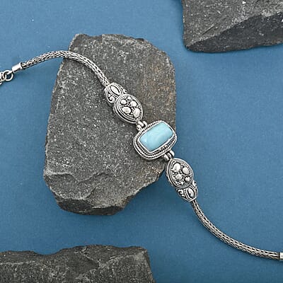 Bali Legacy Larimar 5.65 ctw Bracelet in Sterling Silver (7.00 In)