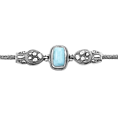 Bali Legacy Larimar 5.65 ctw Bracelet in Sterling Silver (7.00 In)