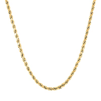 5mm Rope Chain Necklace in 10K Yellow Gold 9.60 Grams 24 Inches