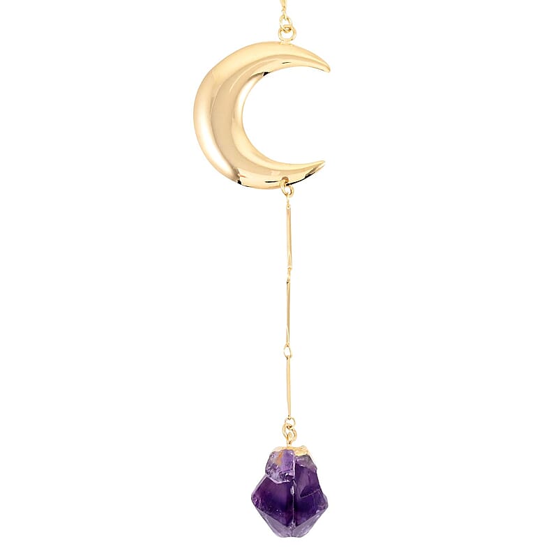 Amethyst 37.50 ctw Moon Necklace in Goldtone 22-24 Inches