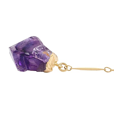 Amethyst 37.50 ctw Moon Necklace in Goldtone 22-24 Inches