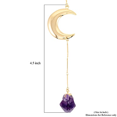 Amethyst 37.50 ctw Moon Necklace in Goldtone 22-24 Inches