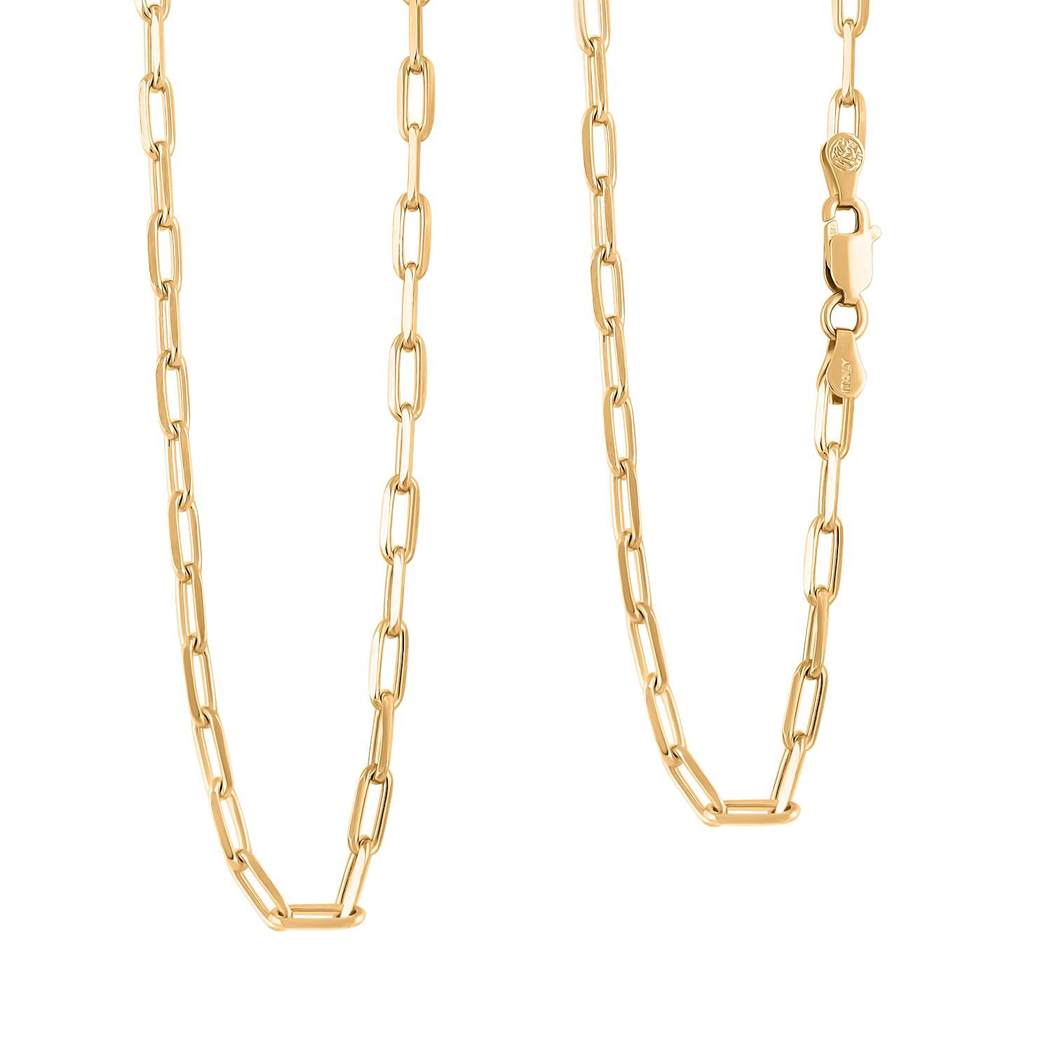 Italian Power Chain Necklace in 14K Yellow Gold Over Sterling Silver 40.30 Grams 18 Inches