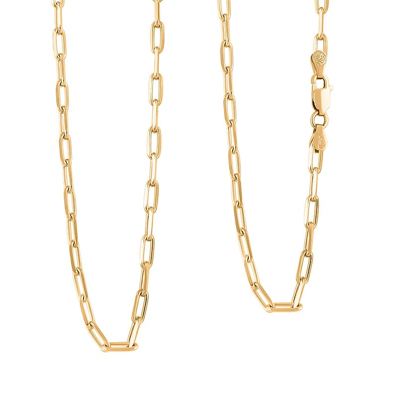 Italian Power Chain Necklace in 14K Yellow Gold Over Sterling Silver 40.30 Grams 18 Inches