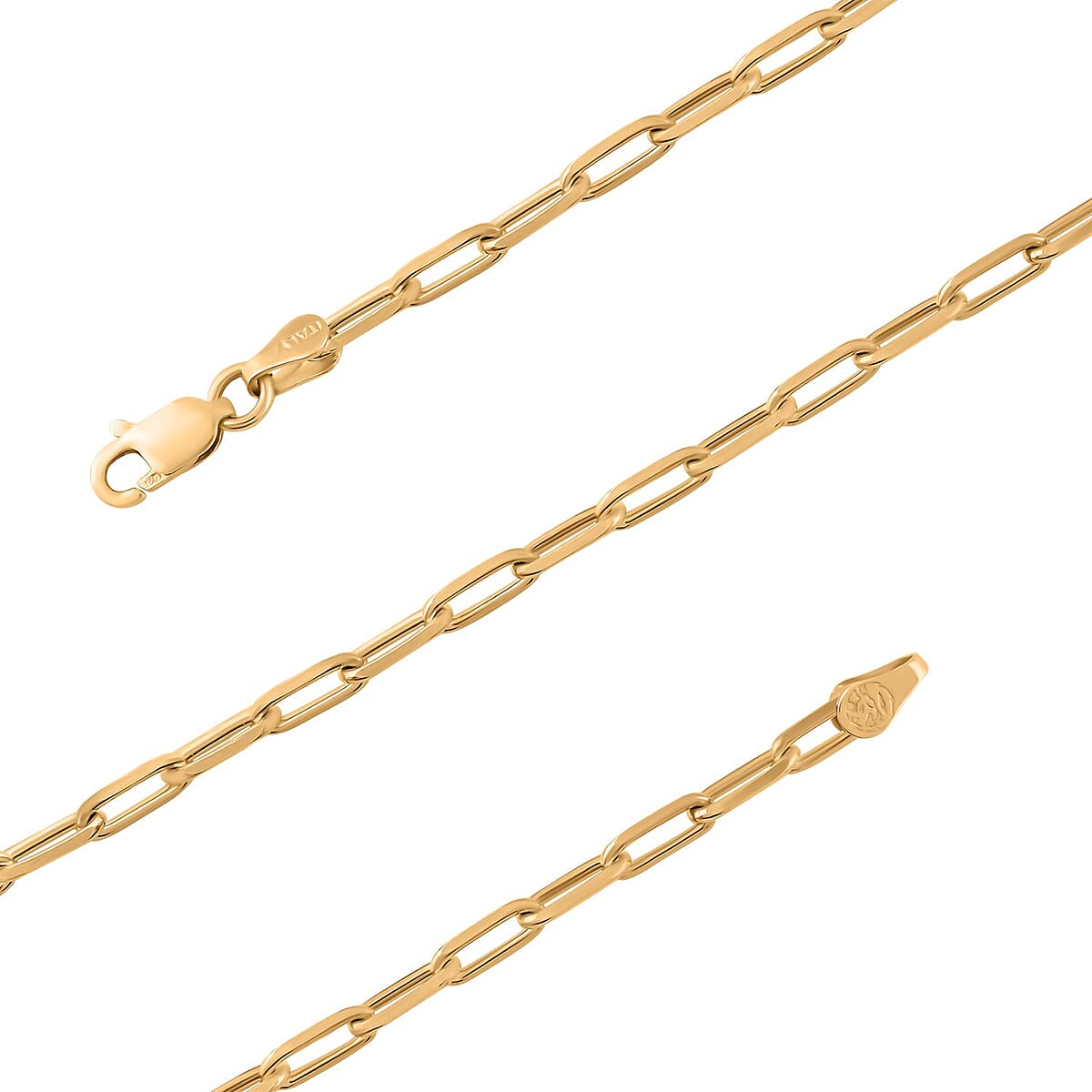 Italian Power Chain Necklace in 14K Yellow Gold Over Sterling Silver 40.30 Grams 18 Inches image number 1
