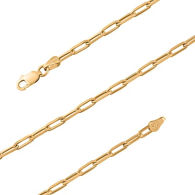 Italian Power Chain Necklace in 14K Yellow Gold Over Sterling Silver 40.30 Grams 18 Inches
