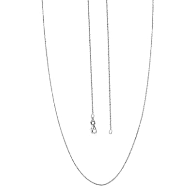 Italian 3 Row Cable Chain Necklace in Rhodium Over Sterling Silver 5.40 Grams 18 Inches