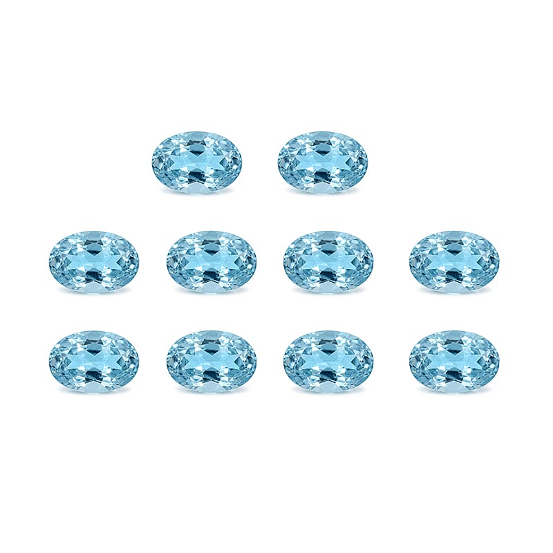 AA Mangoro Aquamarine Set of 10 (Ovl 6x4 mm) 5.00 ctw
