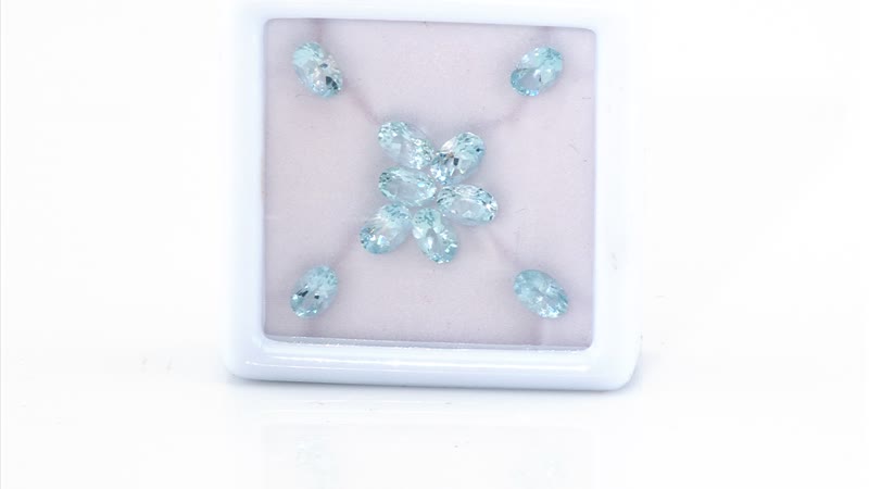 AA Mangoro Aquamarine Set of 10 (Ovl 6x4 mm) 5.00 ctw