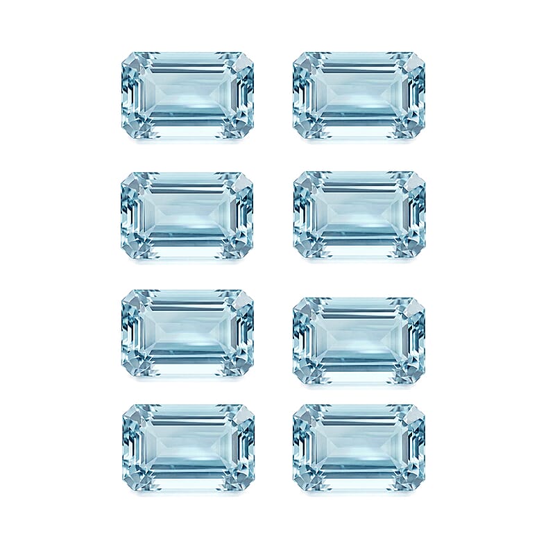 AA Mangoro Aquamarine Set of 8 (Oct 6x4 mm) 5.00 ctw