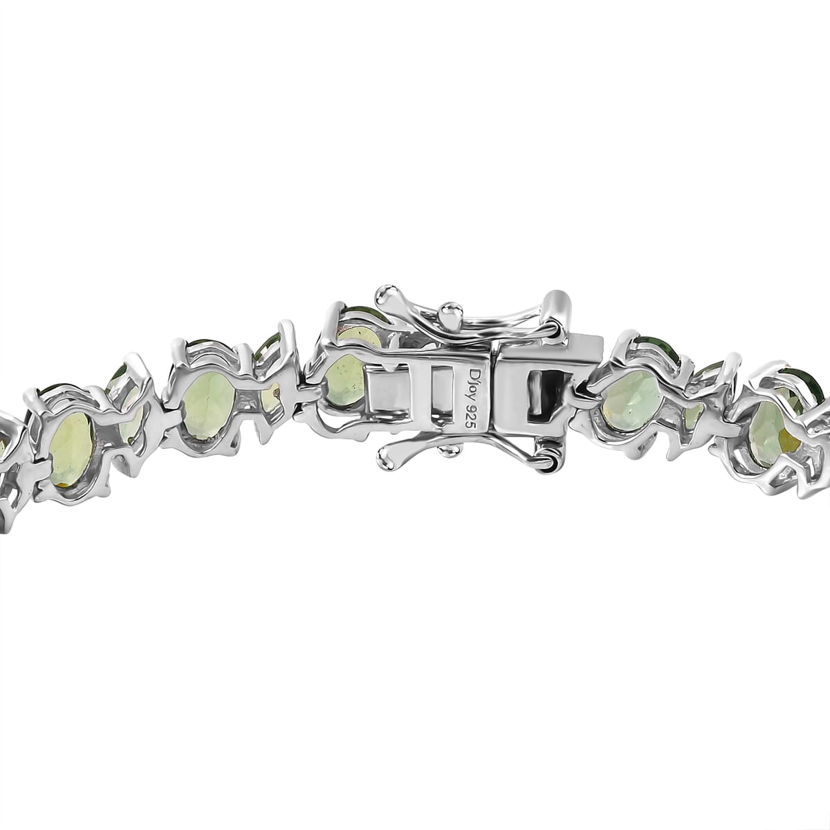 Natural Green Apatite 14.80 ctw Sea Waves Bracelet in Rhodium Over Sterling Silver (6.50 In) image number 3