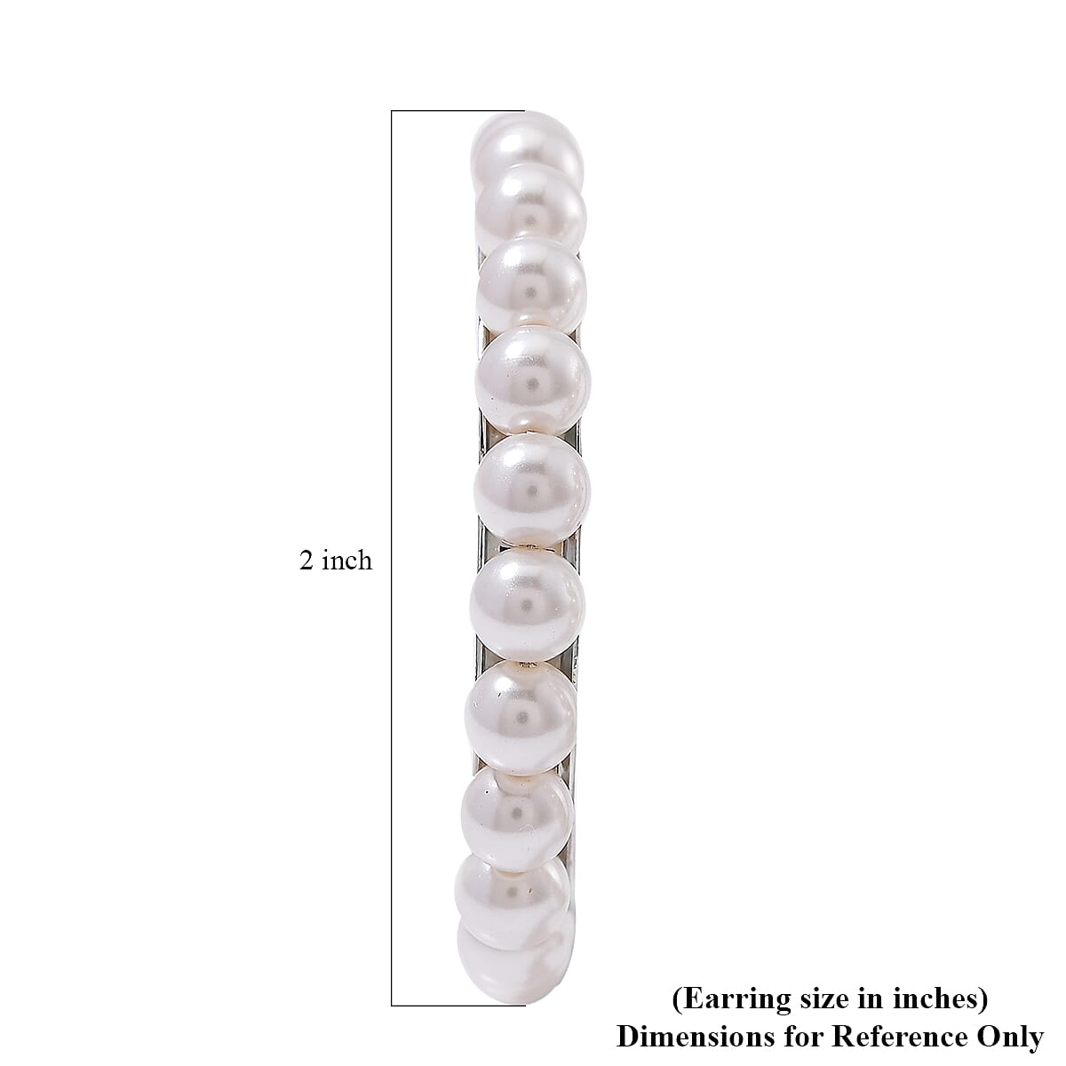 White Shell Pearl Hoop Earrings in Stainless Steel