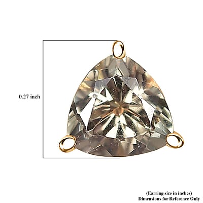 Luxoro AAA Turkizite 2.50 ctw Solitaire Stud Earrings in 14K Yellow Gold