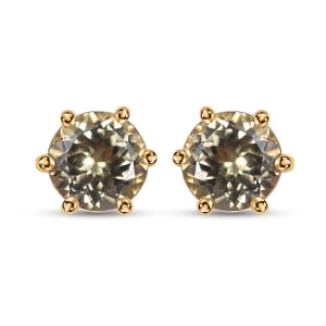 Luxoro AAA Turkizite 2.50 ctw Solitaire Stud Earrings in 14K Yellow Gold