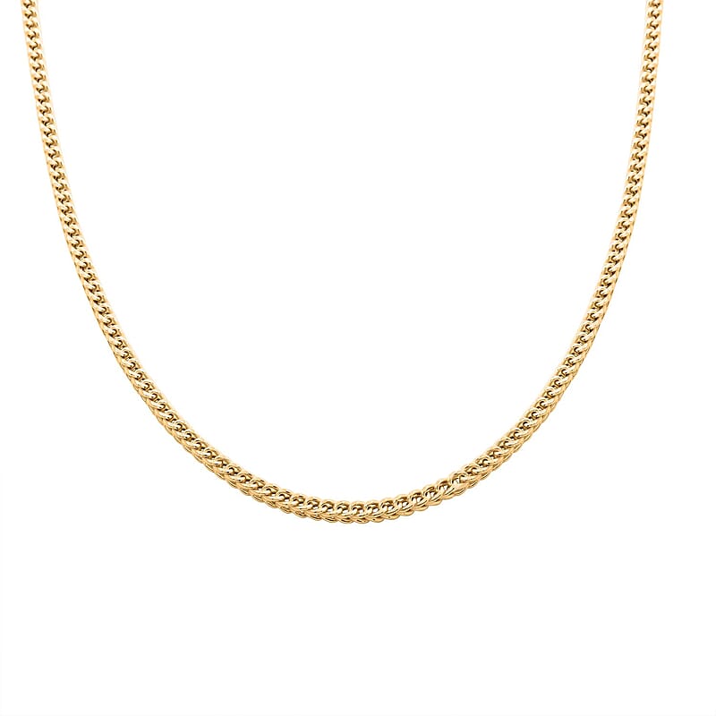 Italian 3mm Franco Chain Necklace in 10K Yellow Gold 26 Inches 12.50 Grams