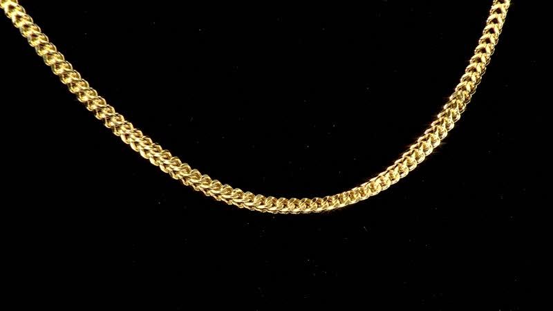 Italian 3mm Franco Chain Necklace in 10K Yellow Gold 26 Inches 12.50 Grams
