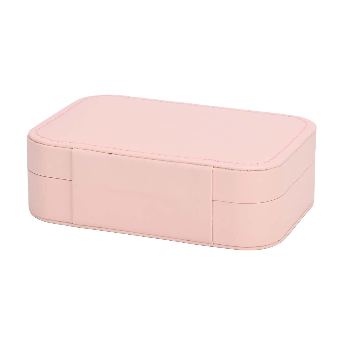 Pink Faux Leather Jewelry Box with Button Closure and 20pcs Anti Tarnish Silver Polishing Clean Cloth image number 3