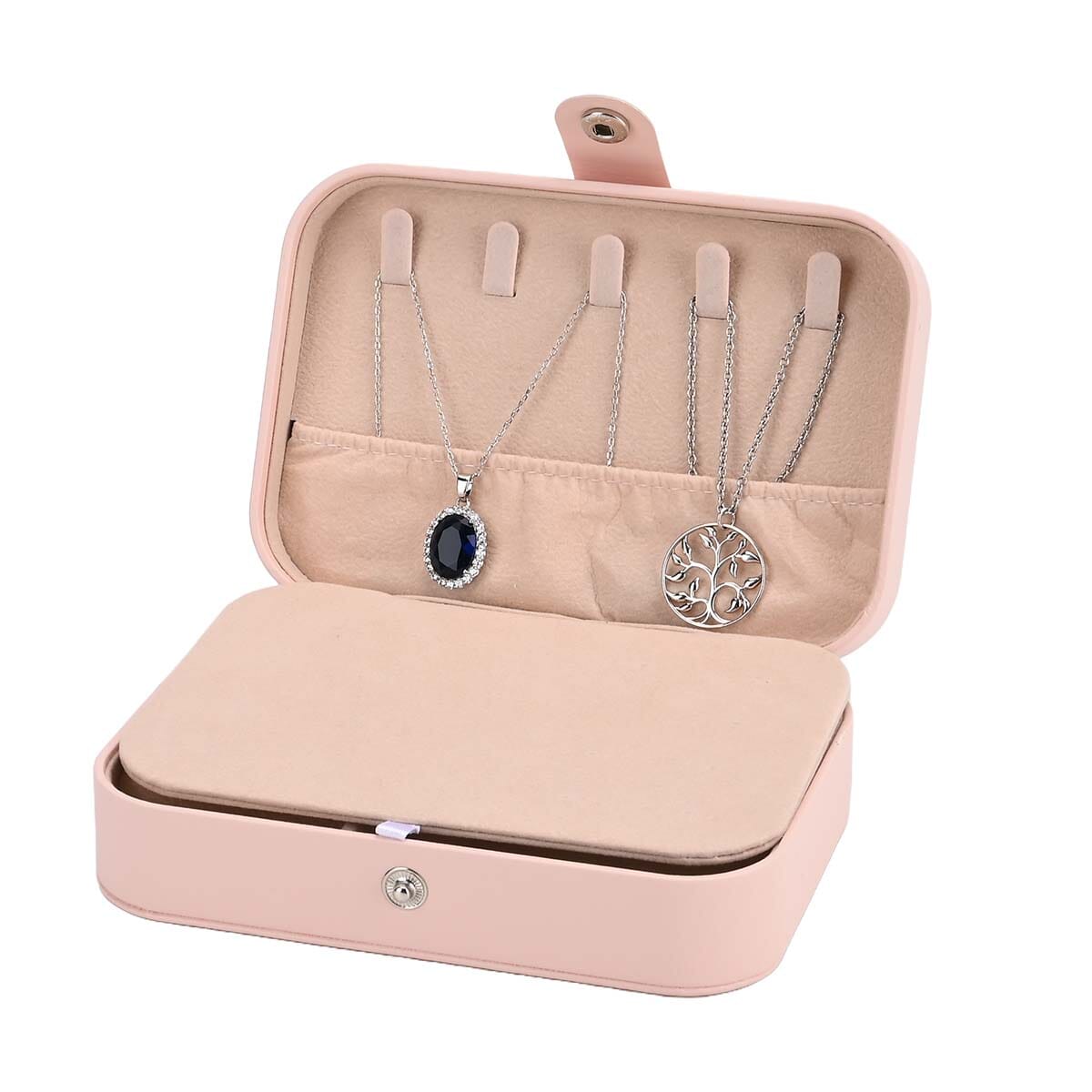 Pink Faux Leather Jewelry Box with Button Closure and 20pcs Anti Tarnish Silver Polishing Clean Cloth image number 6