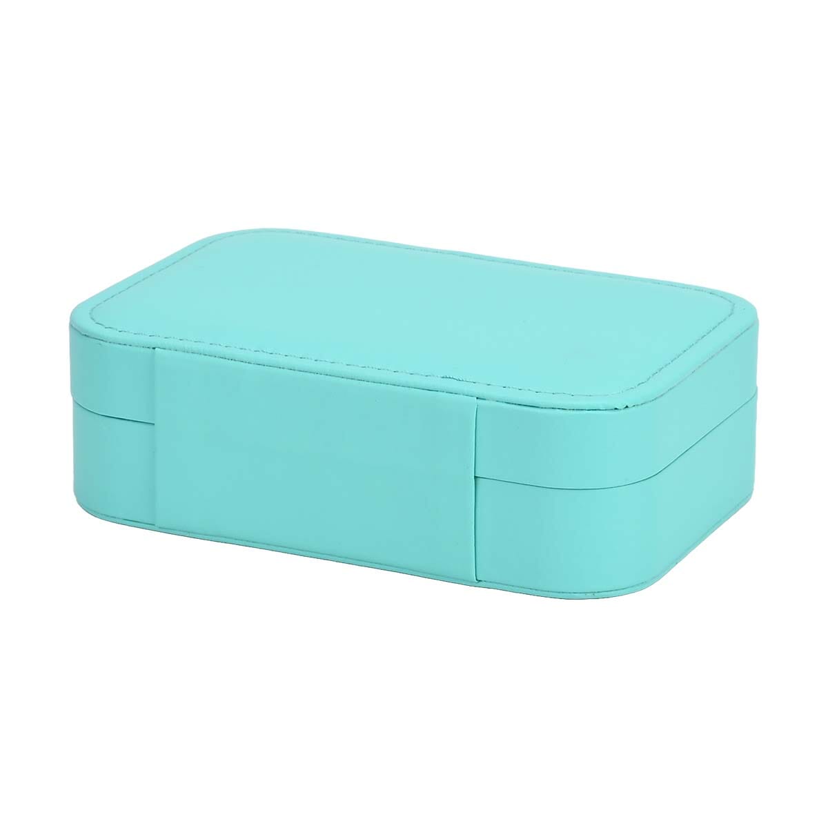 Green Faux Leather Jewelry Box with Button Closure and 20pcs Anti Tarnish Silver Polishing Clean Cloth image number 3