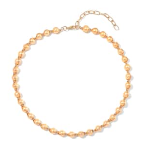 Doorbuster Golden Color Shell Pearl Beaded Chocker Necklace in Goldtone 16-20 Inches