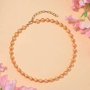 Golden Color Shell Pearl Chocker Necklace in Goldtone 16-20 Inches