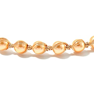 Golden Color Shell Pearl Chocker Necklace in Goldtone 16-20 Inches