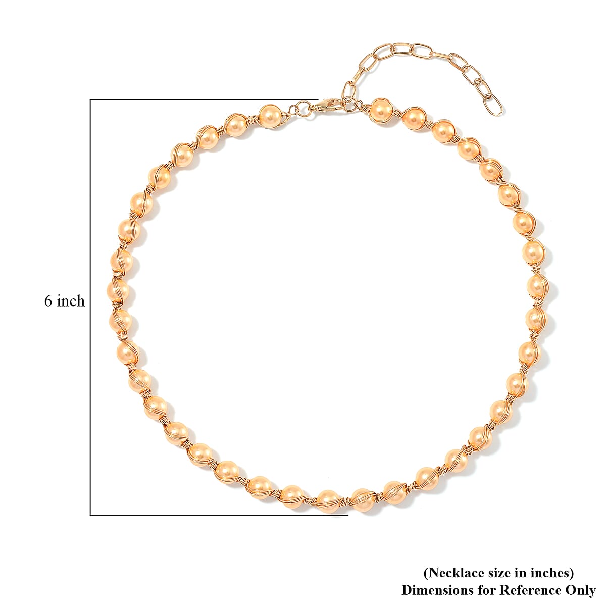 Golden Color Shell Pearl Chocker Necklace in Goldtone 16-20 Inches image number 5