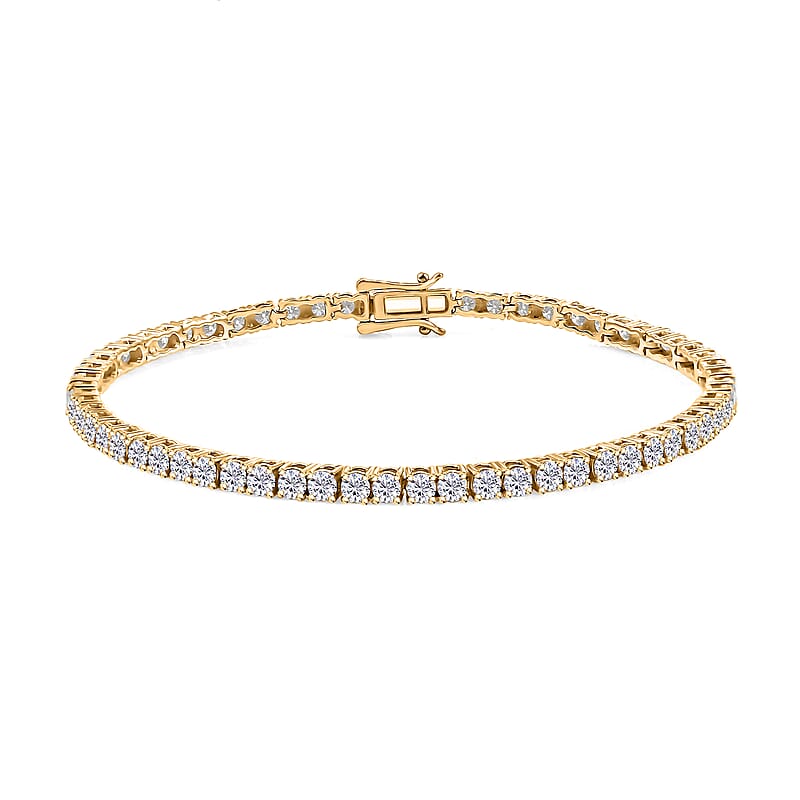 Moissanite 4.75 ctw Bracelet in 18K Vermeil YG Over Sterling Silver (7.25 In)