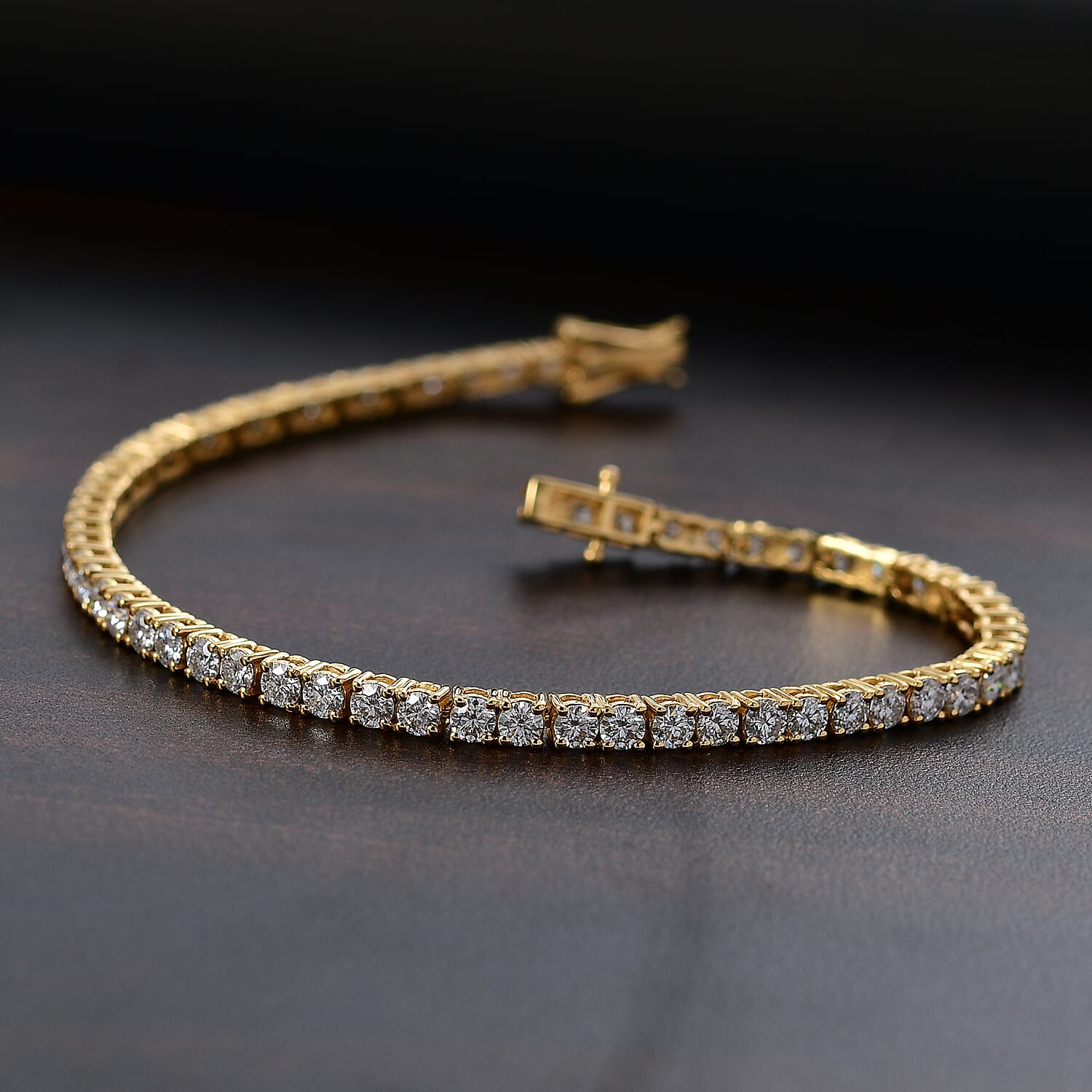 Moissanite 4.75 ctw Bracelet in 18K Vermeil YG Over Sterling Silver (7.25 In)