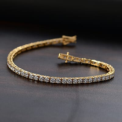 Moissanite 4.75 ctw Bracelet in 18K Vermeil YG Over Sterling Silver (7.25 In)